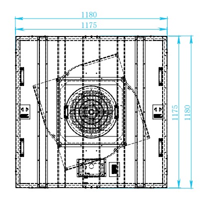 FFU Fan Filter Unit 1175×1175 Cleanroom Ceiling FFU with DC External Rotor 400 Fan